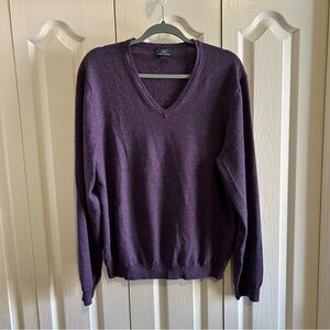 Brooks Brothers 346 Purple Merino Wool V Neck in Men’s Lg